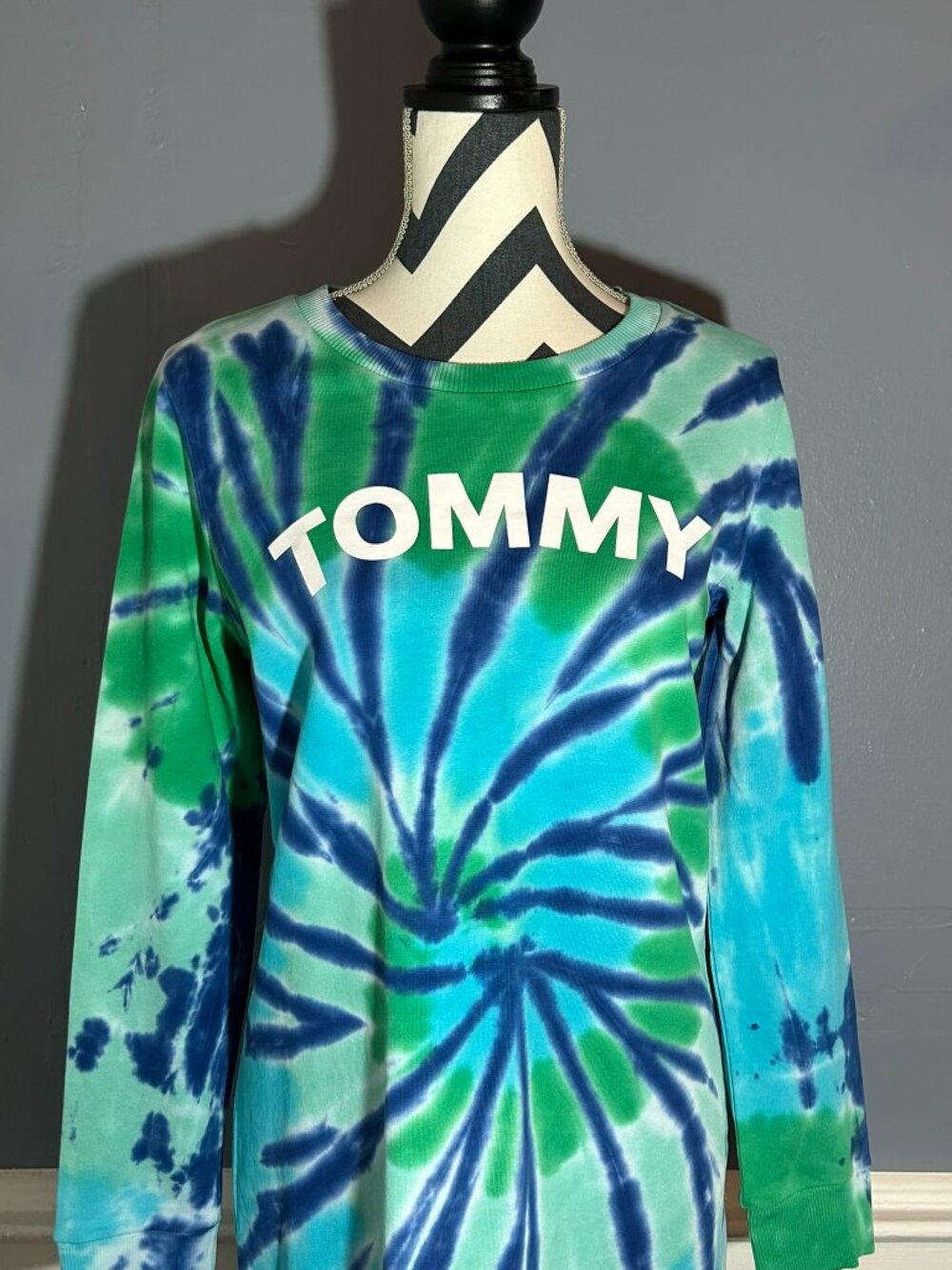 NWT Tommy Hilfiger Small Tie Dye Sweatshirt Dress Long Sleeve Casual Comfy
